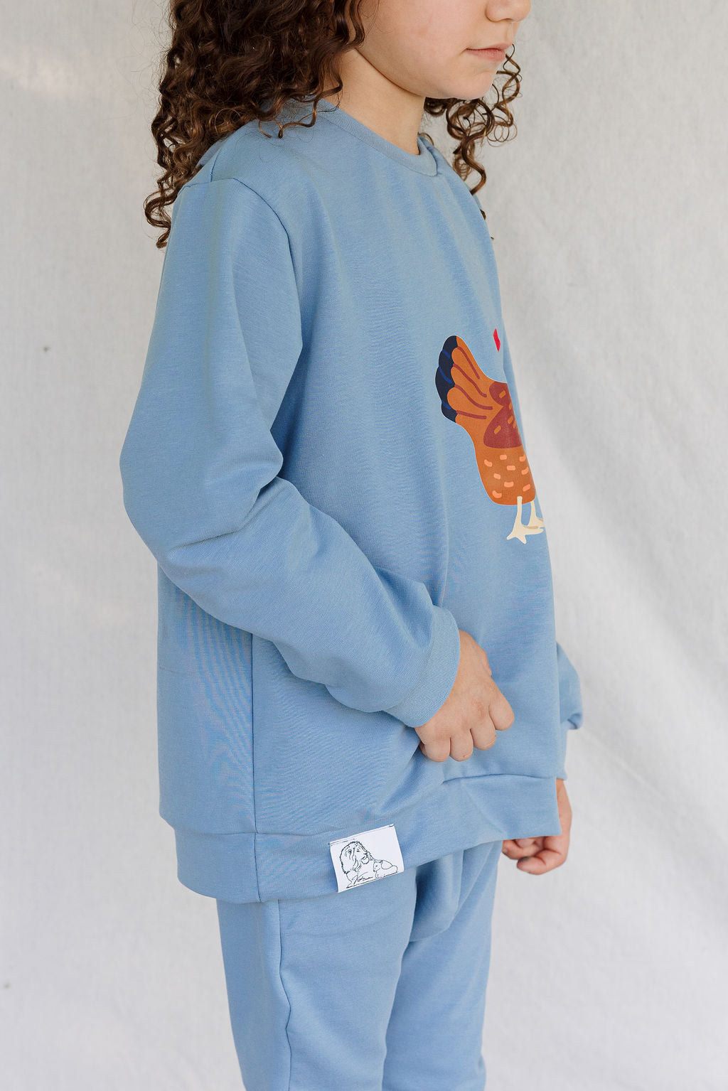 Crewneck Bleu perle DTF Poule