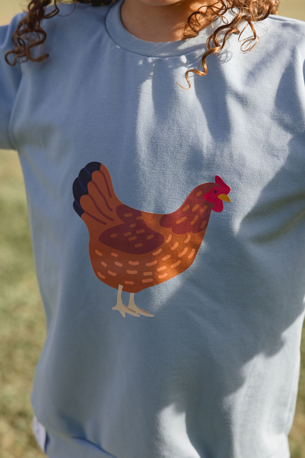 Crewneck Bleu perle DTF Poule